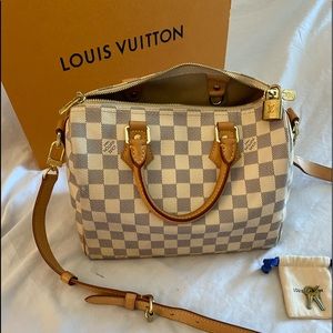 🎈🎈SOLD🎈🎈Louis Vuitton Speedy 25 Azur Bandouliere🌸